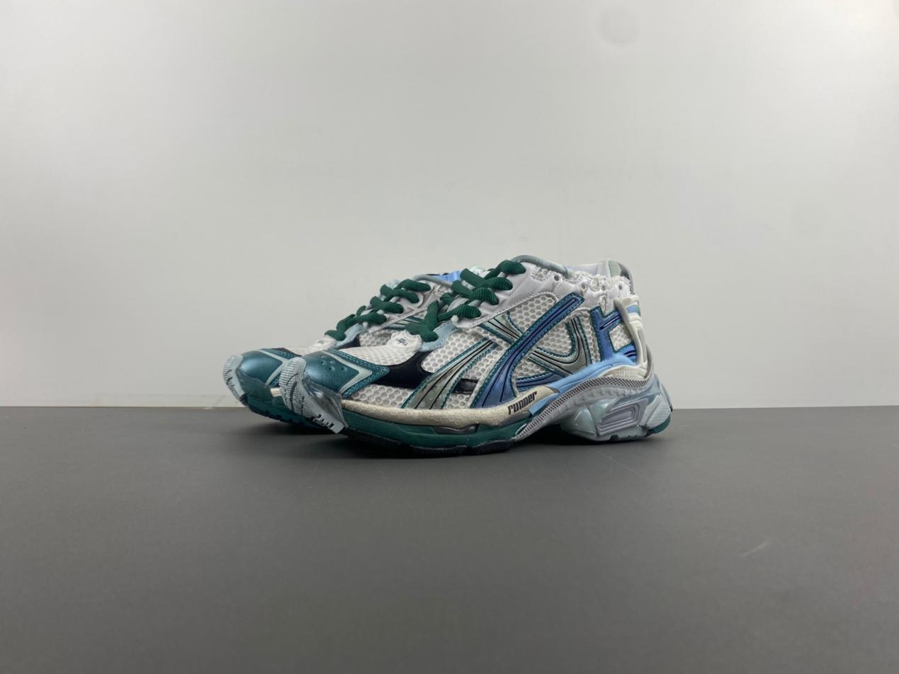 The Artistry of Motion: Balenciaga Runner White Green Blue