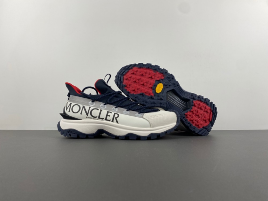 Moncler Trailgrip Lite 2 Sneakers in White Navy: Classic Elegance Meets Rugged Functionality