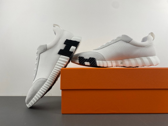 Luxury in Motion: Hermes Bouncing Sneaker White Black