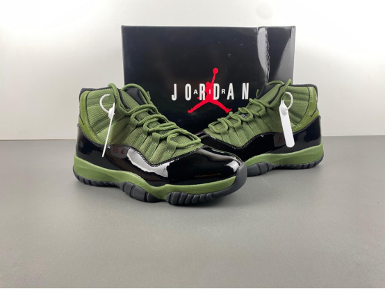 Elevating the Game: Nike Air Jordan 11 Olive Green High Top Carbon Plate