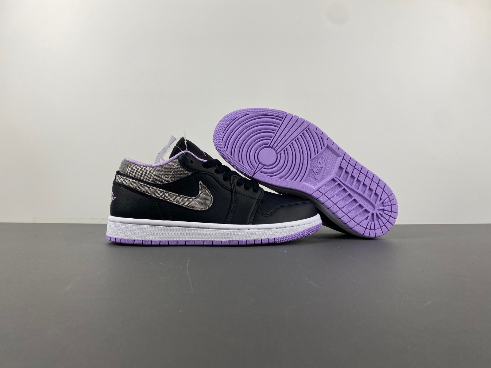 Nike Air Jordan 1 Low SE GS Black Lilac Plaid DH0570-015